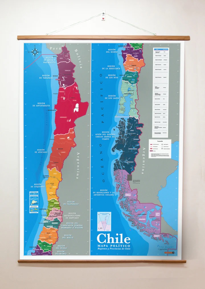 Mapa Político de Chile Gran Formato (Salas de Clase)